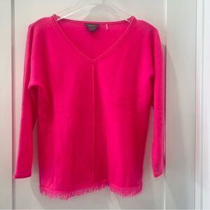 Pure Amici Pink Fringe Cashmere Sweater Size S